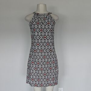 Jude Connally brown/white/orange geometric print sleeveless dress-S
